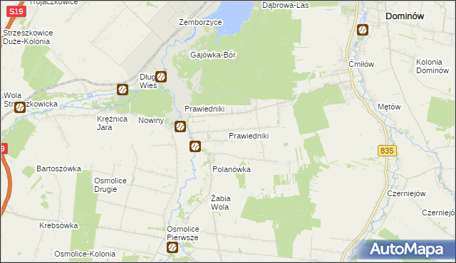 mapa Prawiedniki, Prawiedniki na mapie Targeo