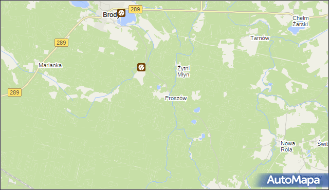 mapa Proszów gmina Brody, Proszów gmina Brody na mapie Targeo