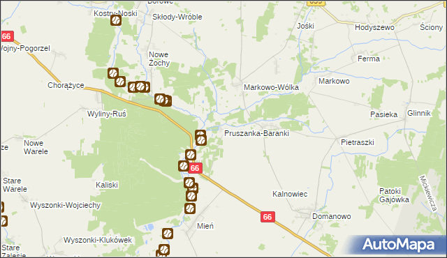 mapa Pruszanka-Baranki, Pruszanka-Baranki na mapie Targeo