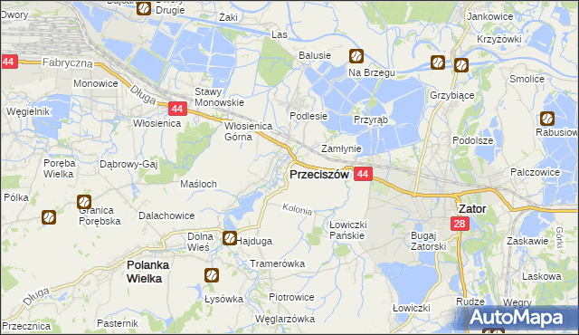 mapa Przeciszów, Przeciszów na mapie Targeo