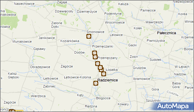 mapa Przemęczany, Przemęczany na mapie Targeo