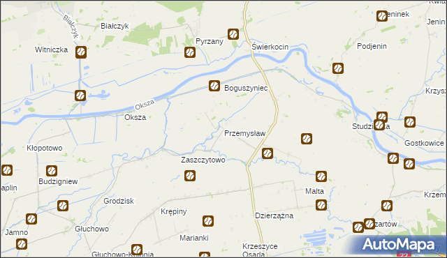 mapa Przemysław gmina Krzeszyce, Przemysław gmina Krzeszyce na mapie Targeo