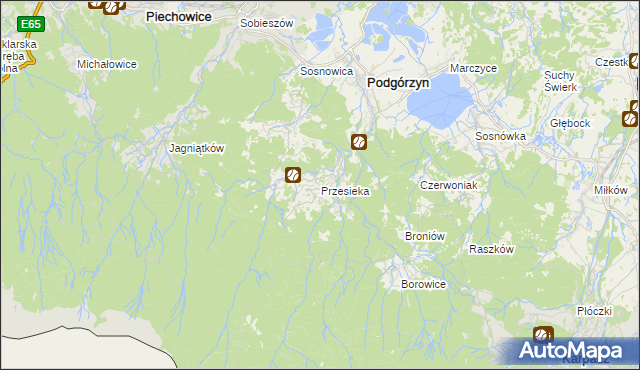 mapa Przesieka gmina Podgórzyn, Przesieka gmina Podgórzyn na mapie Targeo