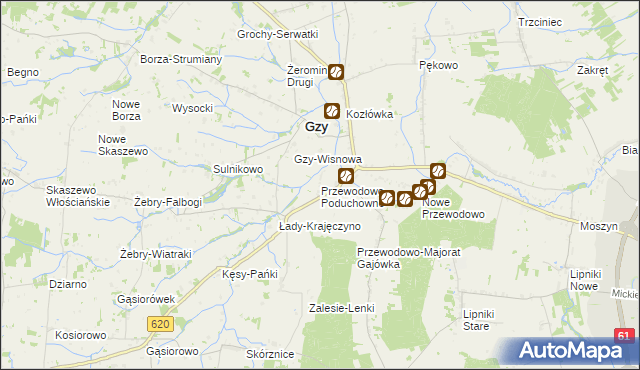 mapa Przewodowo Poduchowne, Przewodowo Poduchowne na mapie Targeo