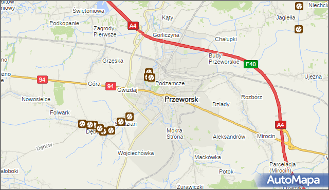 mapa Przeworsk, Przeworsk na mapie Targeo