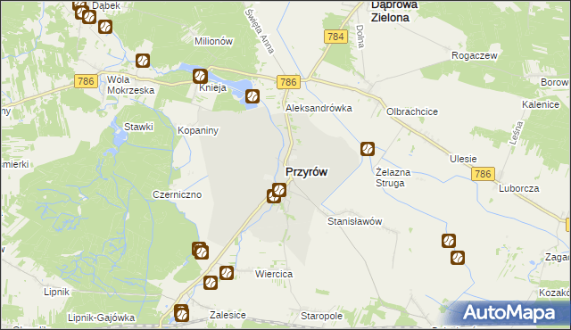 mapa Przyrów, Przyrów na mapie Targeo