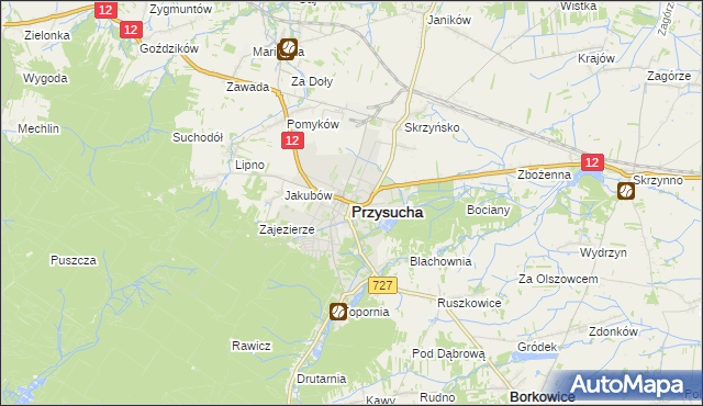 mapa Przysucha, Przysucha na mapie Targeo