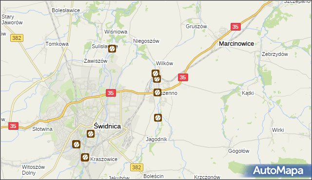 mapa Pszenno, Pszenno na mapie Targeo
