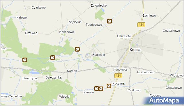 mapa Pudliszki, Pudliszki na mapie Targeo