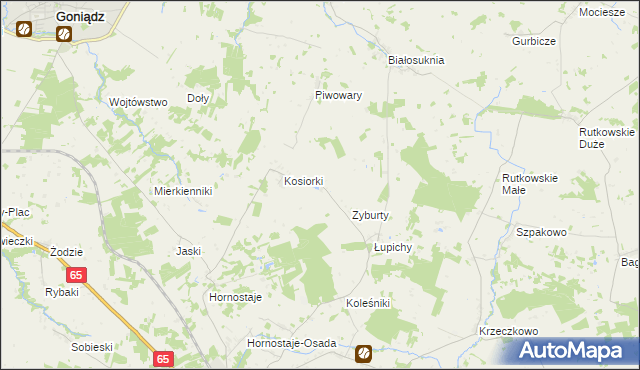 mapa Pyzy, Pyzy na mapie Targeo