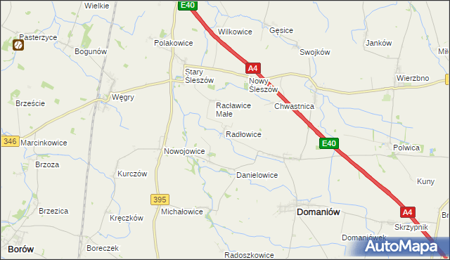 mapa Radłowice, Radłowice na mapie Targeo
