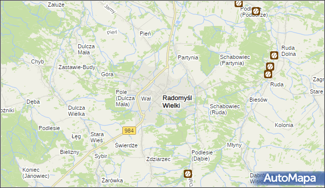 mapa Radomyśl Wielki, Radomyśl Wielki na mapie Targeo