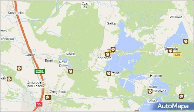 mapa Radziądz, Radziądz na mapie Targeo