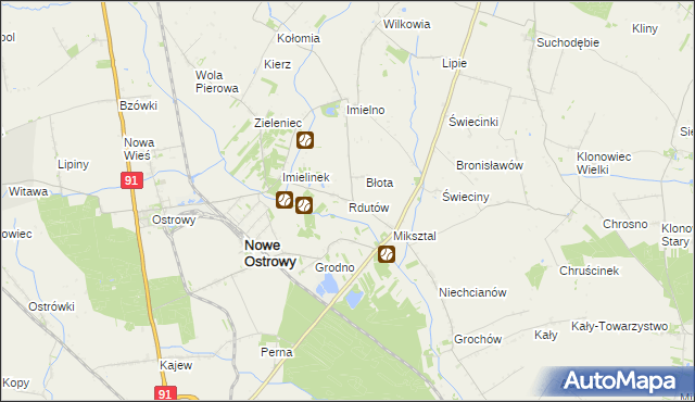 mapa Rdutów gmina Nowe Ostrowy, Rdutów gmina Nowe Ostrowy na mapie Targeo