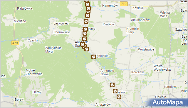 mapa Rębieskie, Rębieskie na mapie Targeo