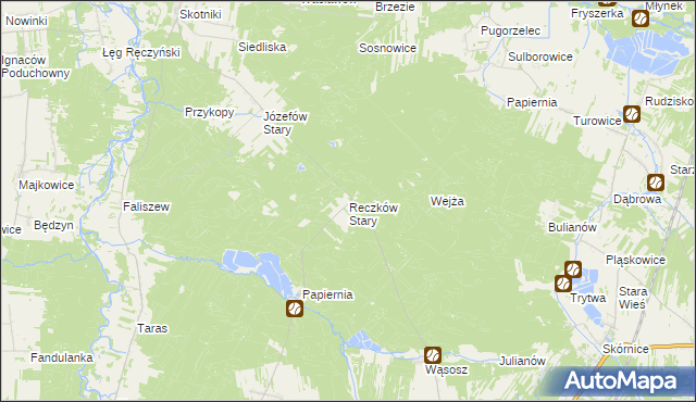 mapa Reczków Stary, Reczków Stary na mapie Targeo