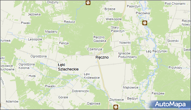 mapa Ręczno, Ręczno na mapie Targeo