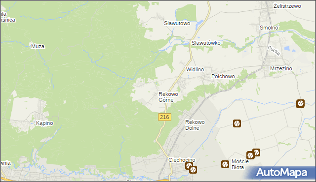 mapa Rekowo Górne, Rekowo Górne na mapie Targeo