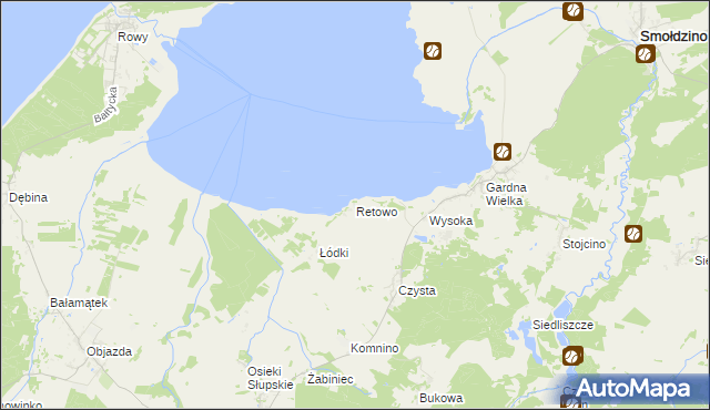 mapa Retowo gmina Smołdzino, Retowo gmina Smołdzino na mapie Targeo