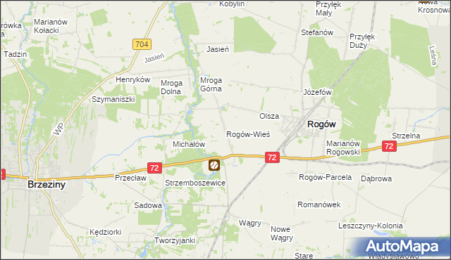 mapa Rogów-Wieś, Rogów-Wieś na mapie Targeo