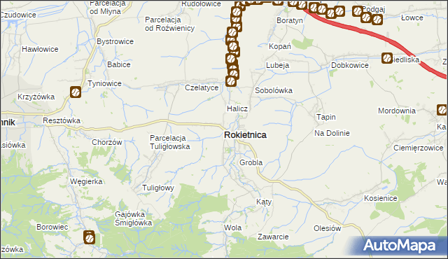 mapa Rokietnica powiat jarosławski, Rokietnica powiat jarosławski na mapie Targeo