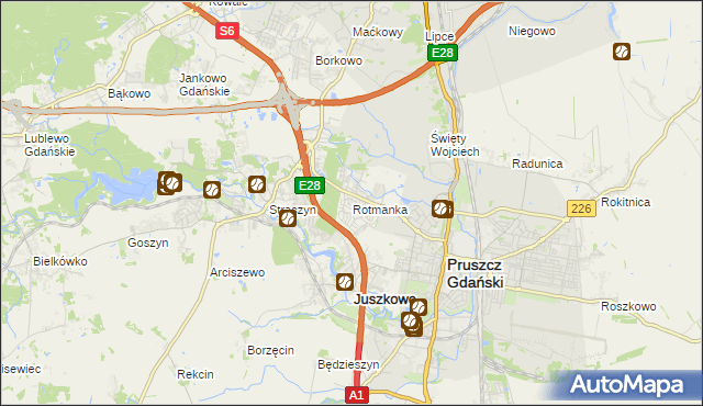 mapa Rotmanka, Rotmanka na mapie Targeo