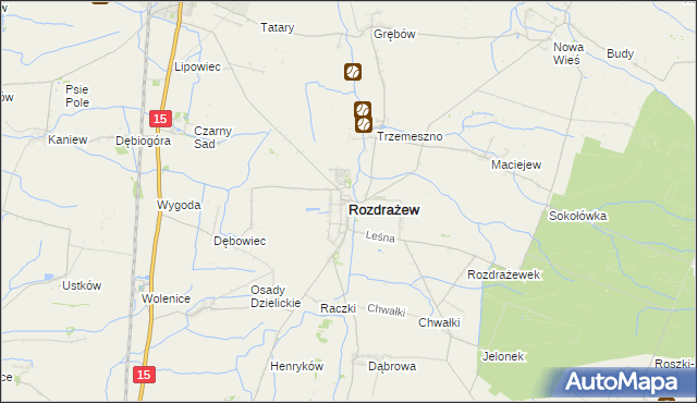 mapa Rozdrażew, Rozdrażew na mapie Targeo