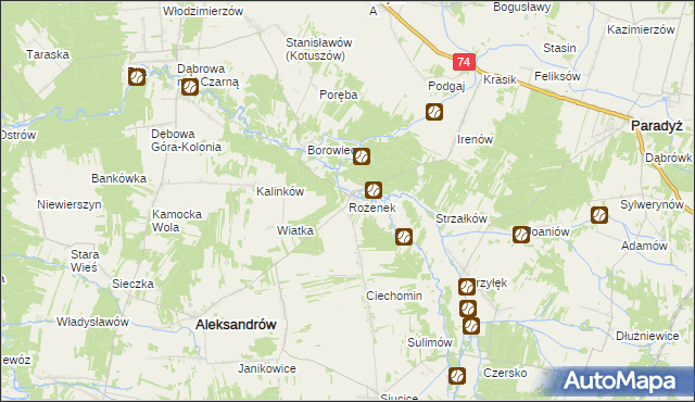 mapa Rożenek, Rożenek na mapie Targeo