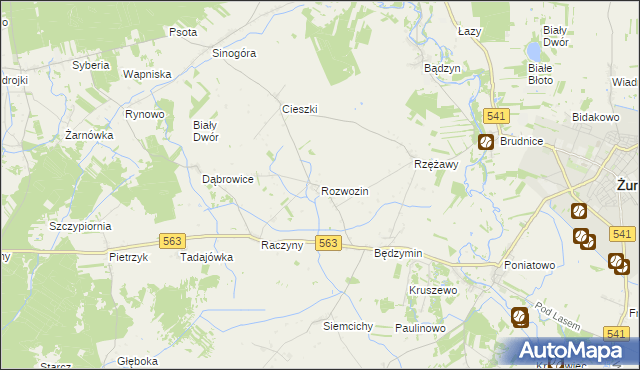 mapa Rozwozin, Rozwozin na mapie Targeo