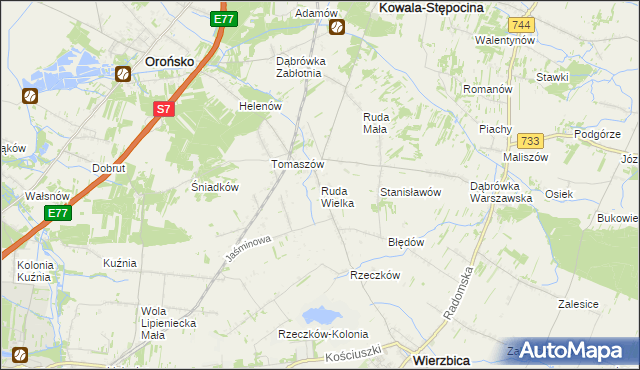 mapa Ruda Wielka, Ruda Wielka na mapie Targeo