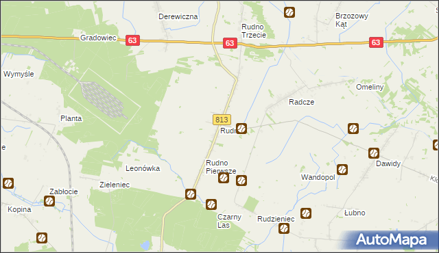 mapa Rudno gmina Milanów, Rudno gmina Milanów na mapie Targeo