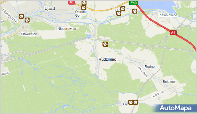 mapa Rudziniec, Rudziniec na mapie Targeo