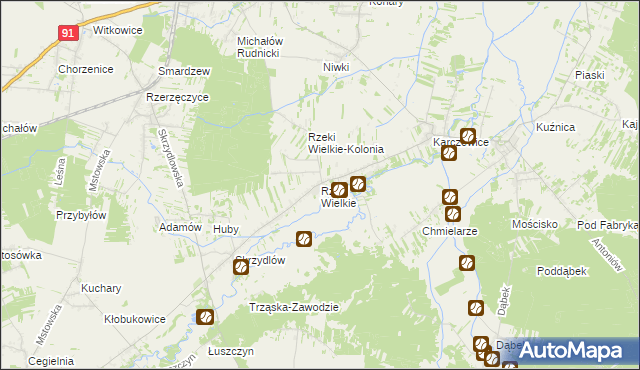 mapa Rzeki Wielkie, Rzeki Wielkie na mapie Targeo