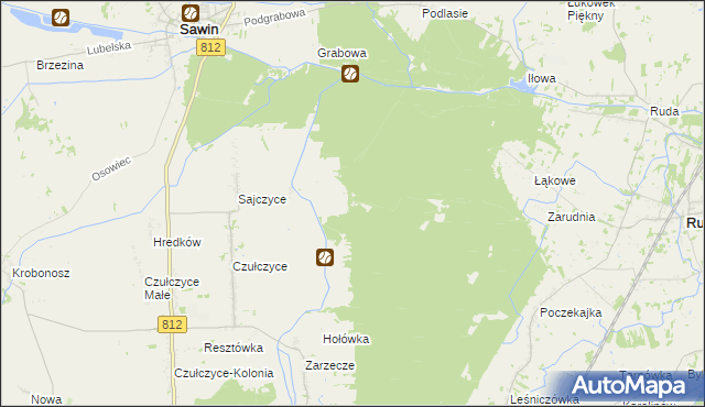 mapa Sajczyce Leśniczówka, Sajczyce Leśniczówka na mapie Targeo