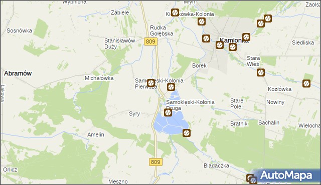 mapa Samoklęski gmina Kamionka, Samoklęski gmina Kamionka na mapie Targeo