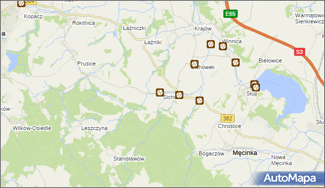 mapa Sichów, Sichów na mapie Targeo