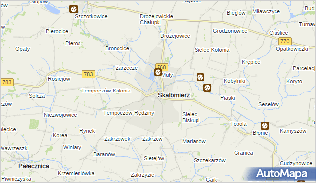 mapa Skalbmierz, Skalbmierz na mapie Targeo