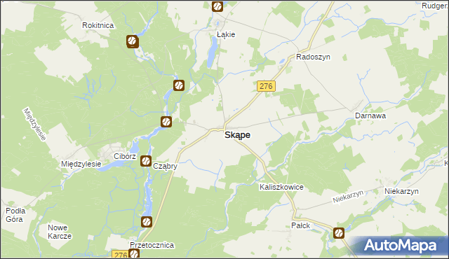 mapa Skąpe powiat świebodziński, Skąpe powiat świebodziński na mapie Targeo