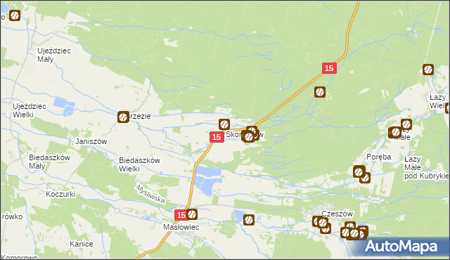 mapa Skoroszów gmina Trzebnica, Skoroszów gmina Trzebnica na mapie Targeo