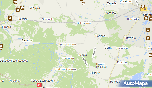 mapa Skrajniwa, Skrajniwa na mapie Targeo