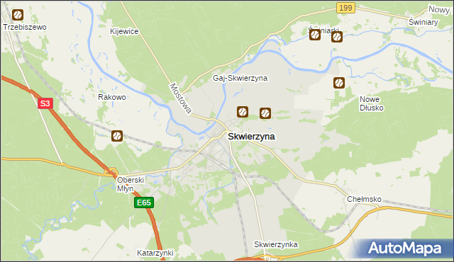 mapa Skwierzyna, Skwierzyna na mapie Targeo