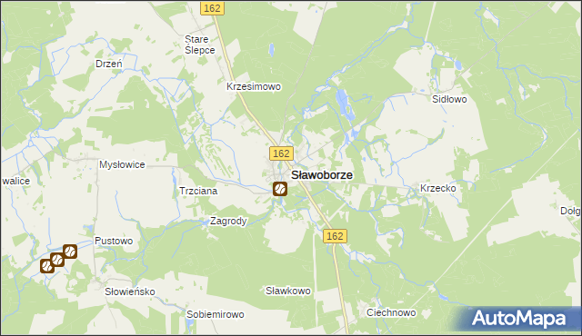 mapa Sławoborze, Sławoborze na mapie Targeo