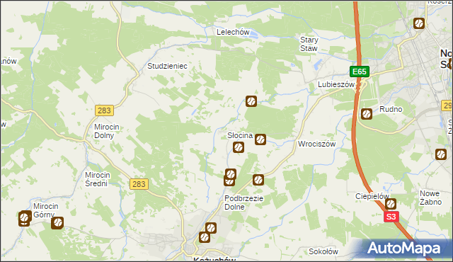 mapa Słocina, Słocina na mapie Targeo