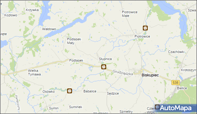 mapa Słupnica, Słupnica na mapie Targeo