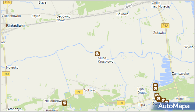 mapa Śluza Krostkowo, Śluza Krostkowo na mapie Targeo