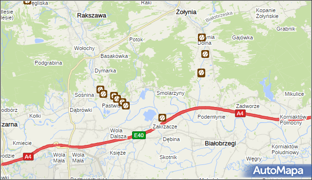 mapa Smolarzyny, Smolarzyny na mapie Targeo