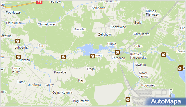 mapa Smugi gmina Kluki, Smugi gmina Kluki na mapie Targeo