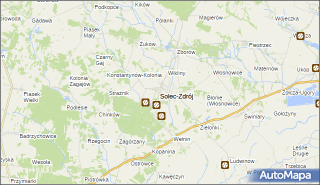 mapa Solec-Zdrój, Solec-Zdrój na mapie Targeo