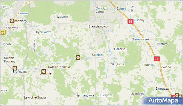 mapa Solniczki, Solniczki na mapie Targeo