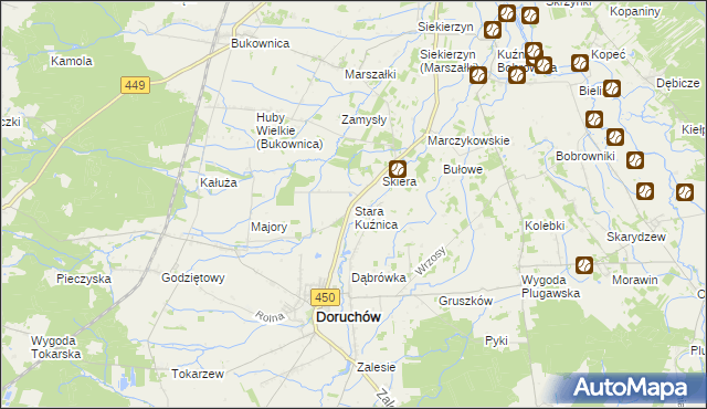 mapa Stara Kuźnica gmina Doruchów, Stara Kuźnica gmina Doruchów na mapie Targeo